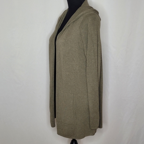 Eileen Fisher Open-Front Hooded Cardigan - Size PL - Picture 2 of 13